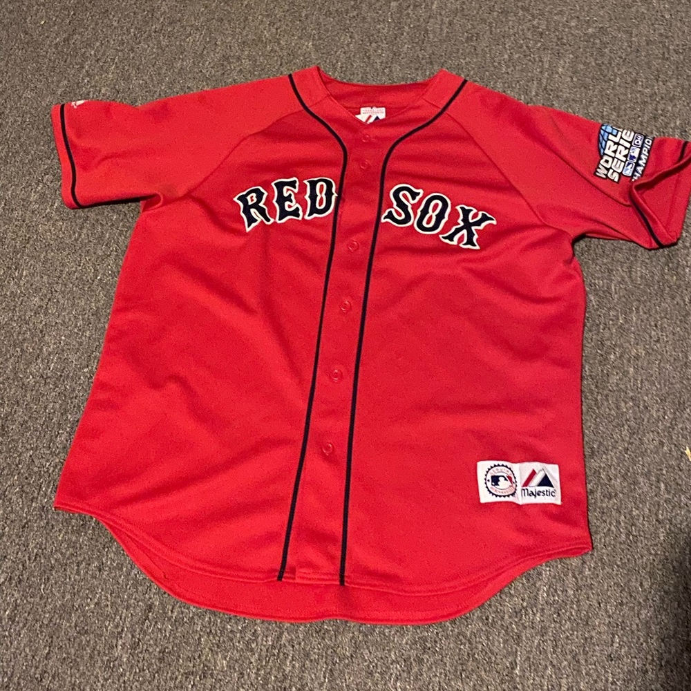 2004 World Series Red Sox jersey XL.  Excellent condition. 100 % polyester